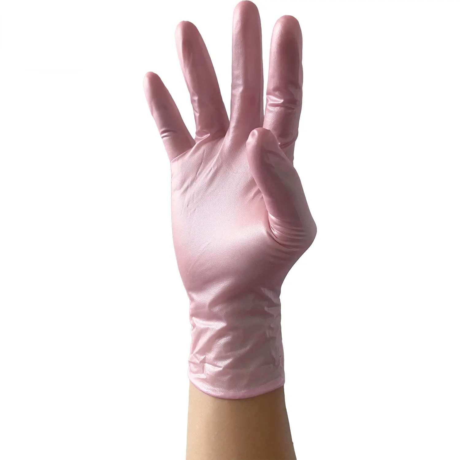 Pink Pearl Nitrile Gloves Powder Free