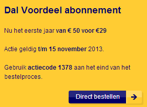 Ns Actie: Dal Voordeel Abonnement Eerste Jaar Voor Maar 29 Euro - Geldig Tot En Met 15 November 2013 | Dames.nl