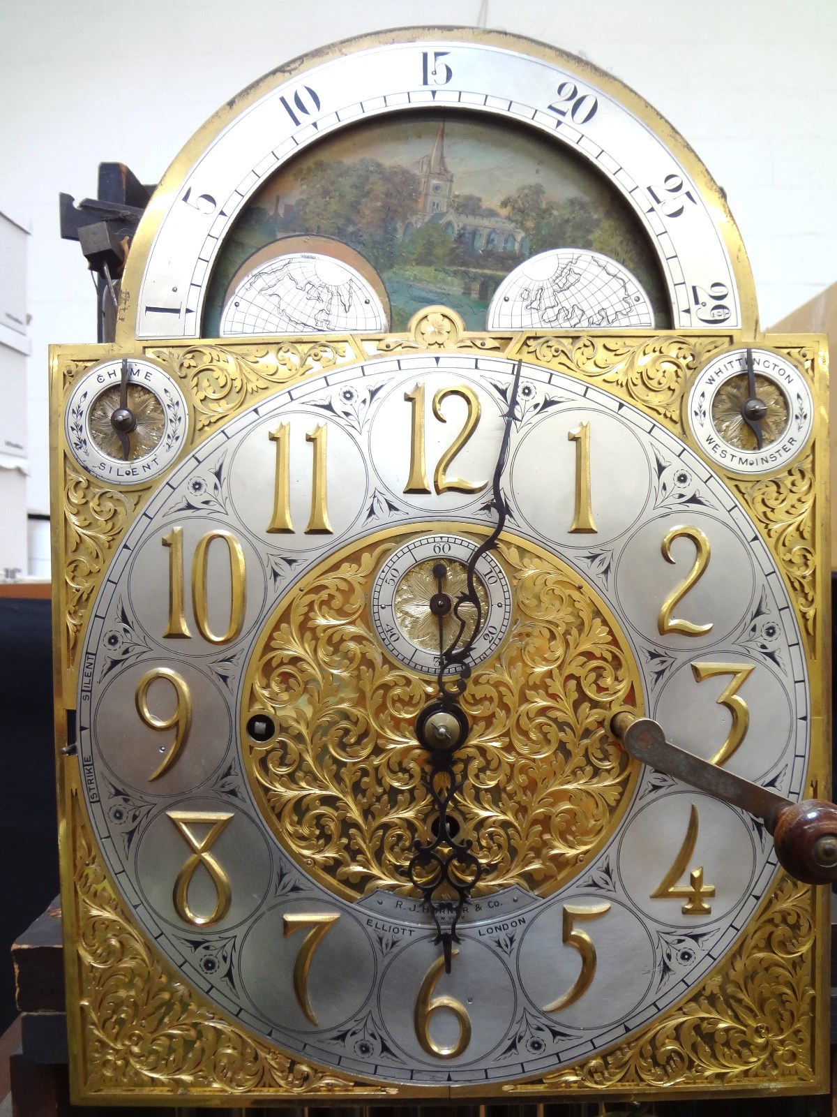 Lot Detail R. J. Horner Grandfather Clock Mahogany Case J.J. Elliott