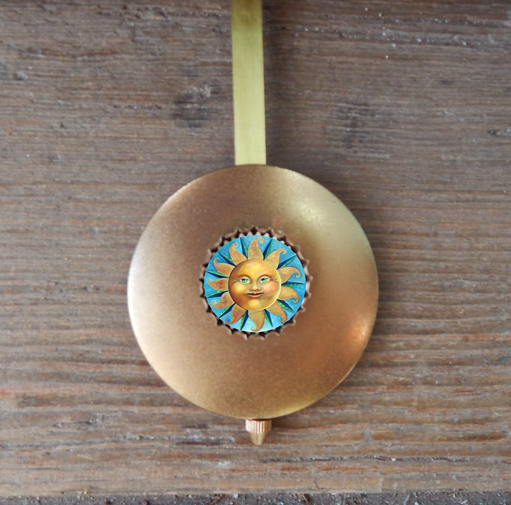 Good Day Rooster wall clock with pendulum Dana Simson Design