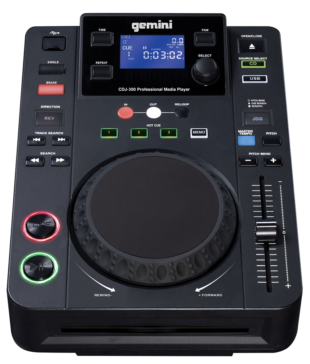 Gemini Table Top Single CD/MP3 Player Model CDJ300