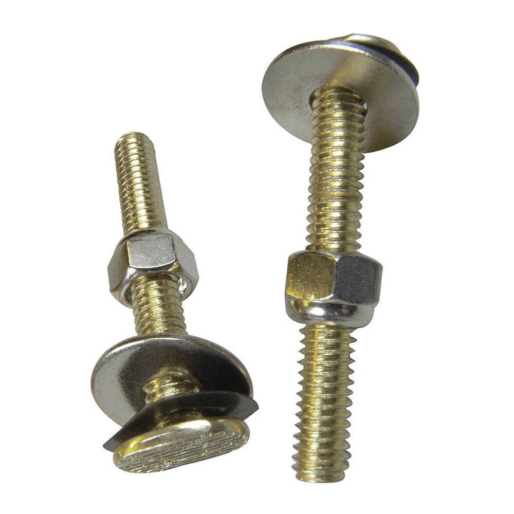 5/16 in. x 31/2 in. Brass Closet Bolts with Nuts and Washers (2Pack