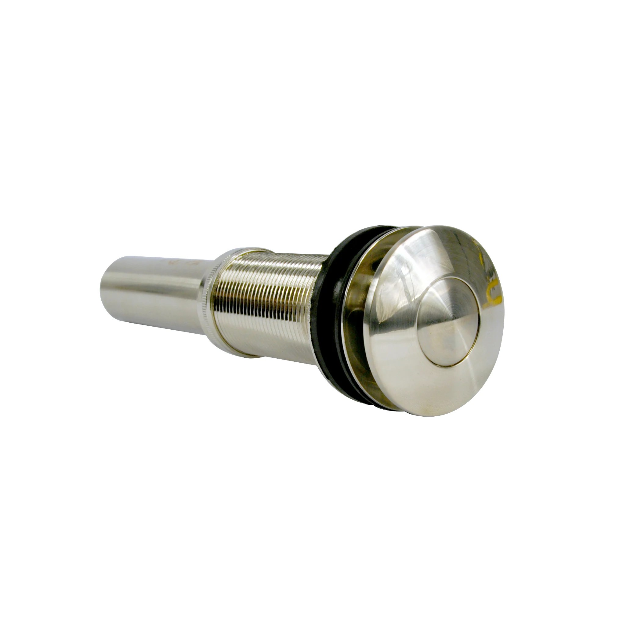 Decorative PushButton Sink Drain without Overflow in Brushed Nickel
