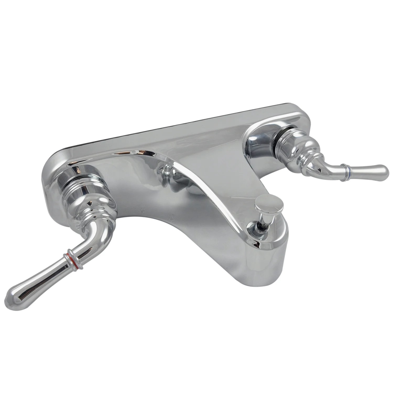 8 in. Mobile Home CenterSet Tub/Shower Faucet with Clear Knob Handles