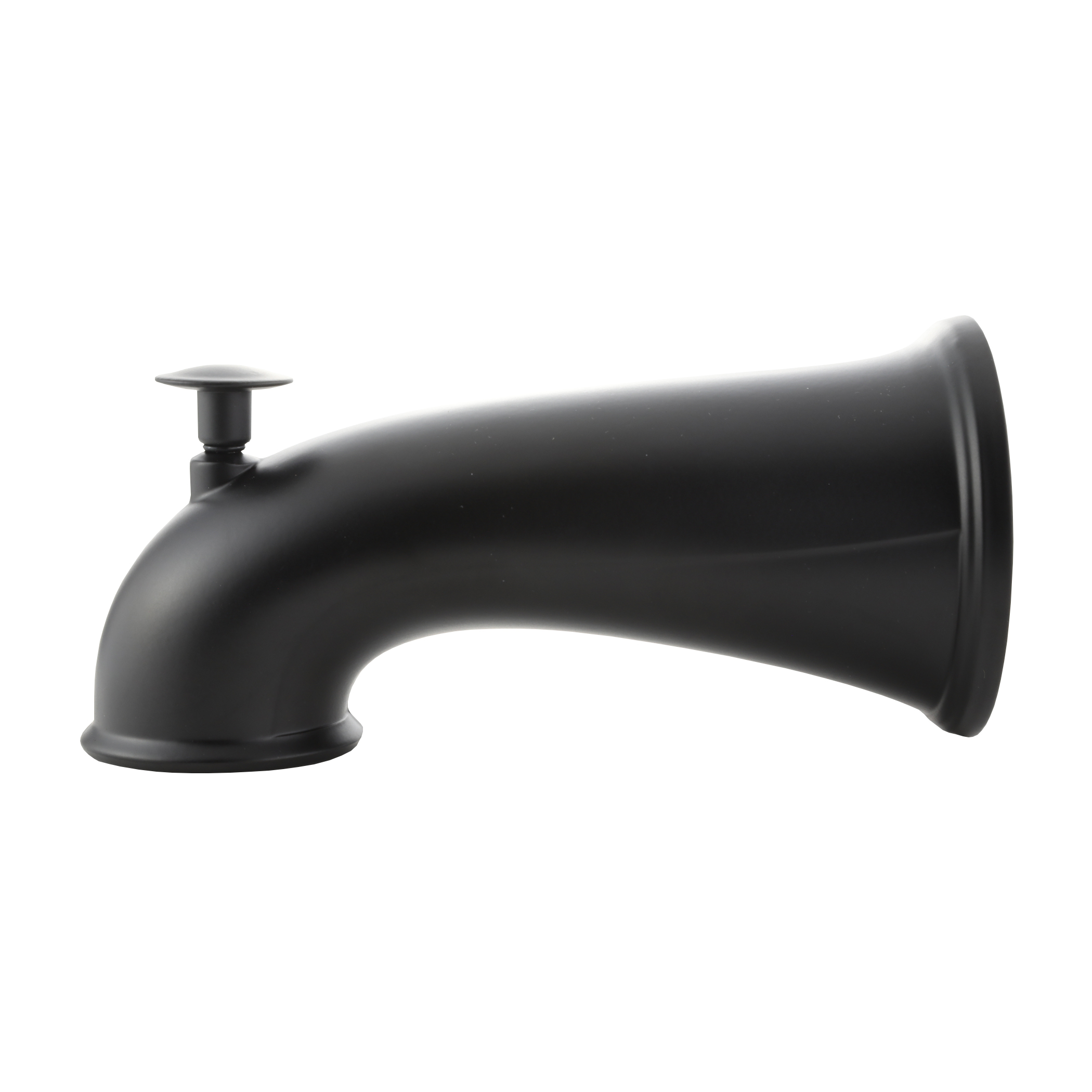 6 in. Decorative Tub Spout with Pull Up Diverter in Matte Black Danco
