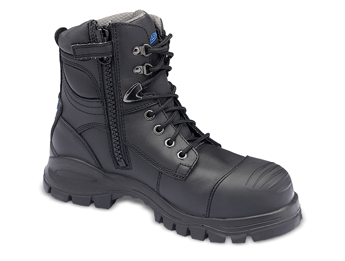 Blundstone Zip/Lace Black Safety Boots with Bump Cap, style 997