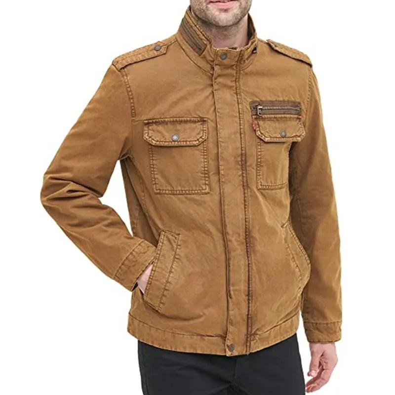 Brown Denim Jacket For Mens Outfits Danezon