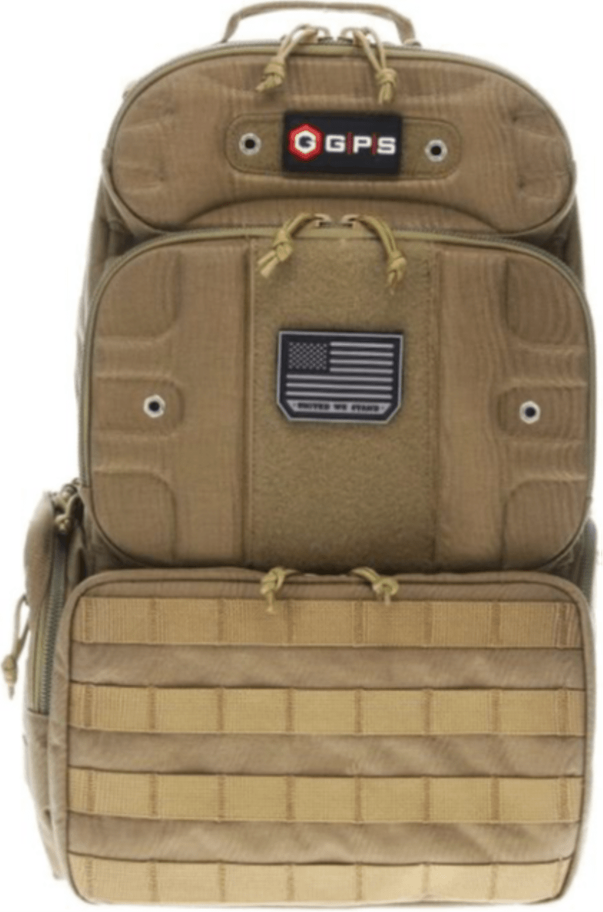 Tactical Range Backpack tall / holds 4 handguns tan