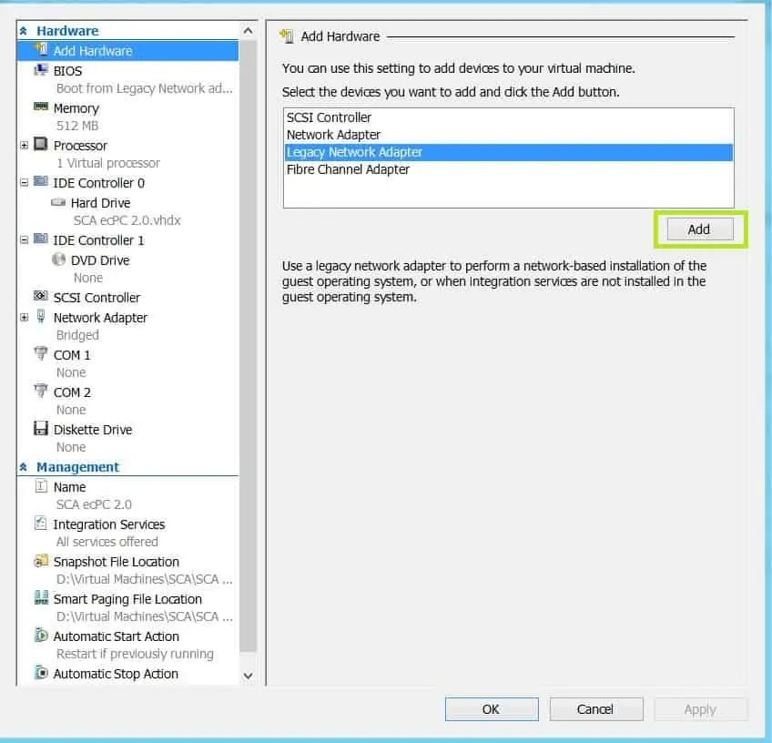 How To PXE Network Boot Using a HyperV VM