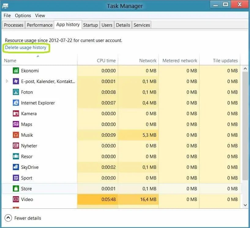 Delete usage history Daniel Engberg