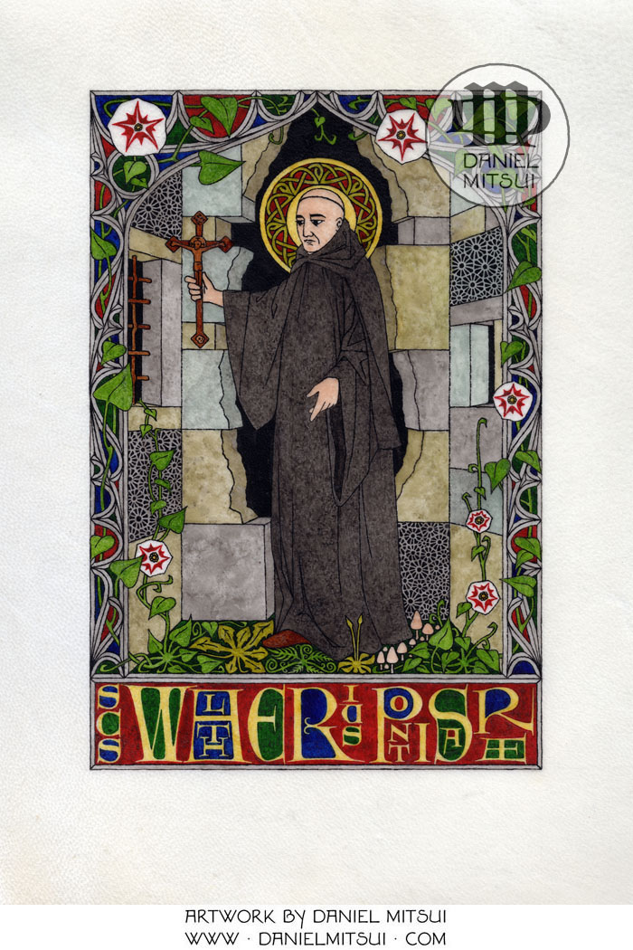 ST. WALTER of PONTOISE DRAWING by DANIEL MITSUI