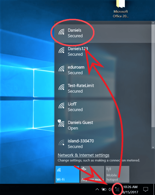 Daniels Wireless Network Windows 10 Daniels