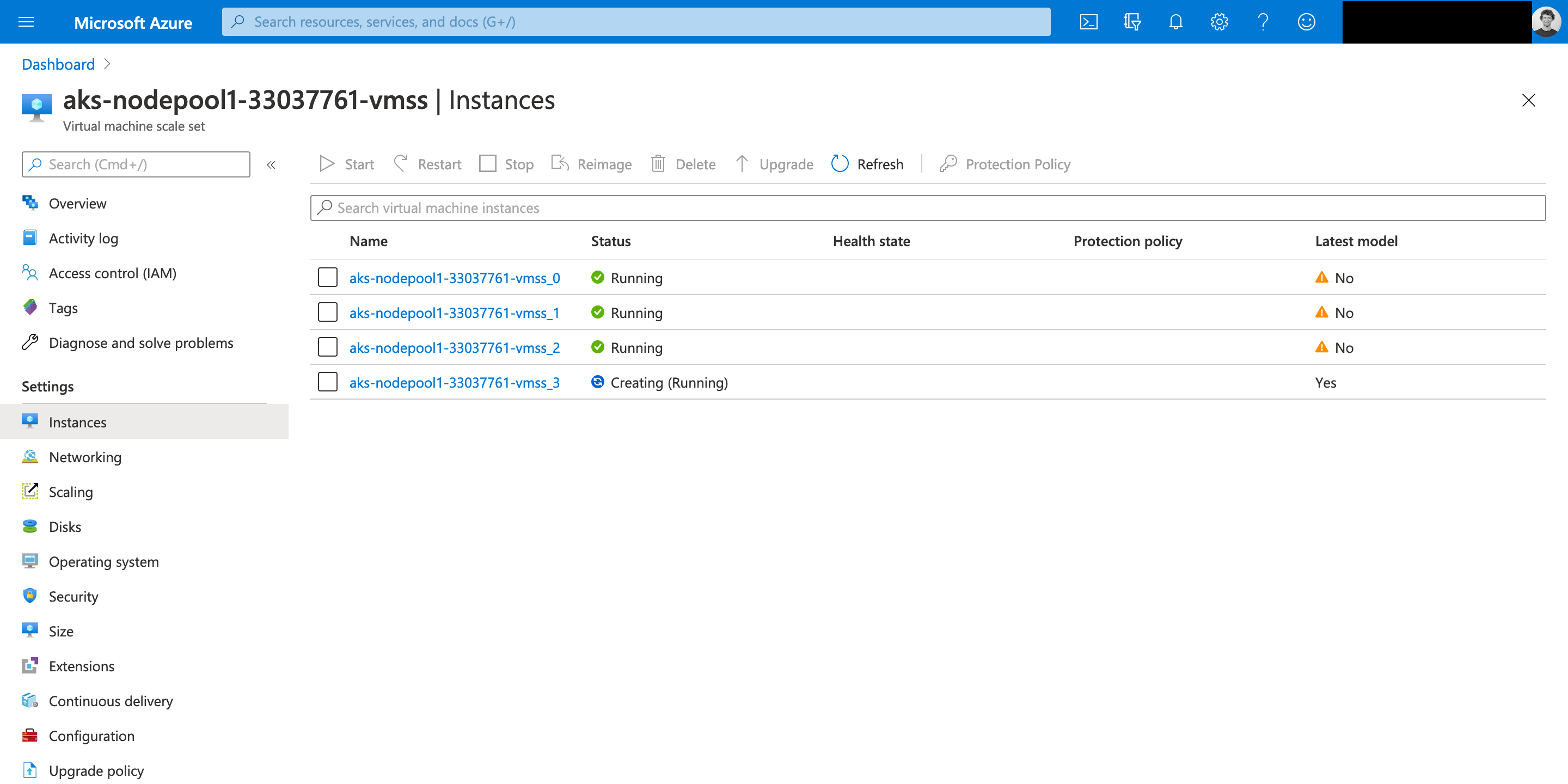 Upgrading the node image of an Azure Service cluster