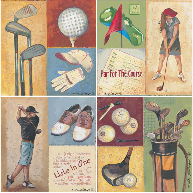 Golf Hooked Wool Pillows for the Avid Golfer, Great Gift