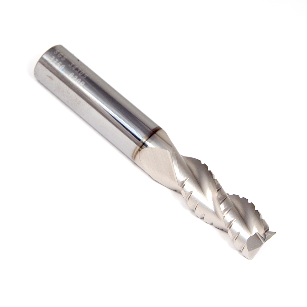 34305 SGS Carbide Roughing End Mill 3/8" 3FL TiB2 0.010" Radius