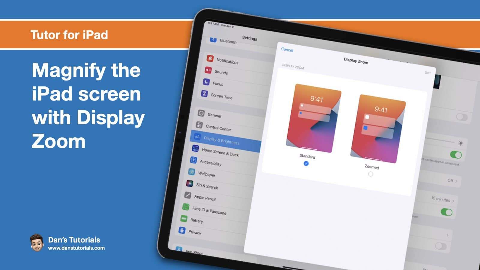 Magnify the iPad screen with Display Zoom on the iPad Dans Tutorials