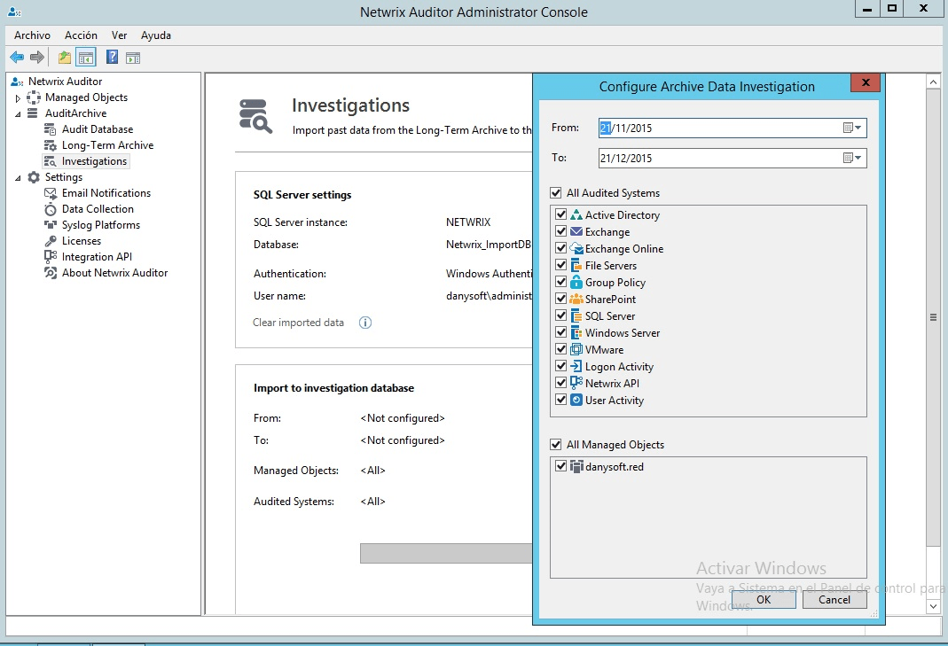 Inicio/cierre de sesión Auditoría con Netwrix