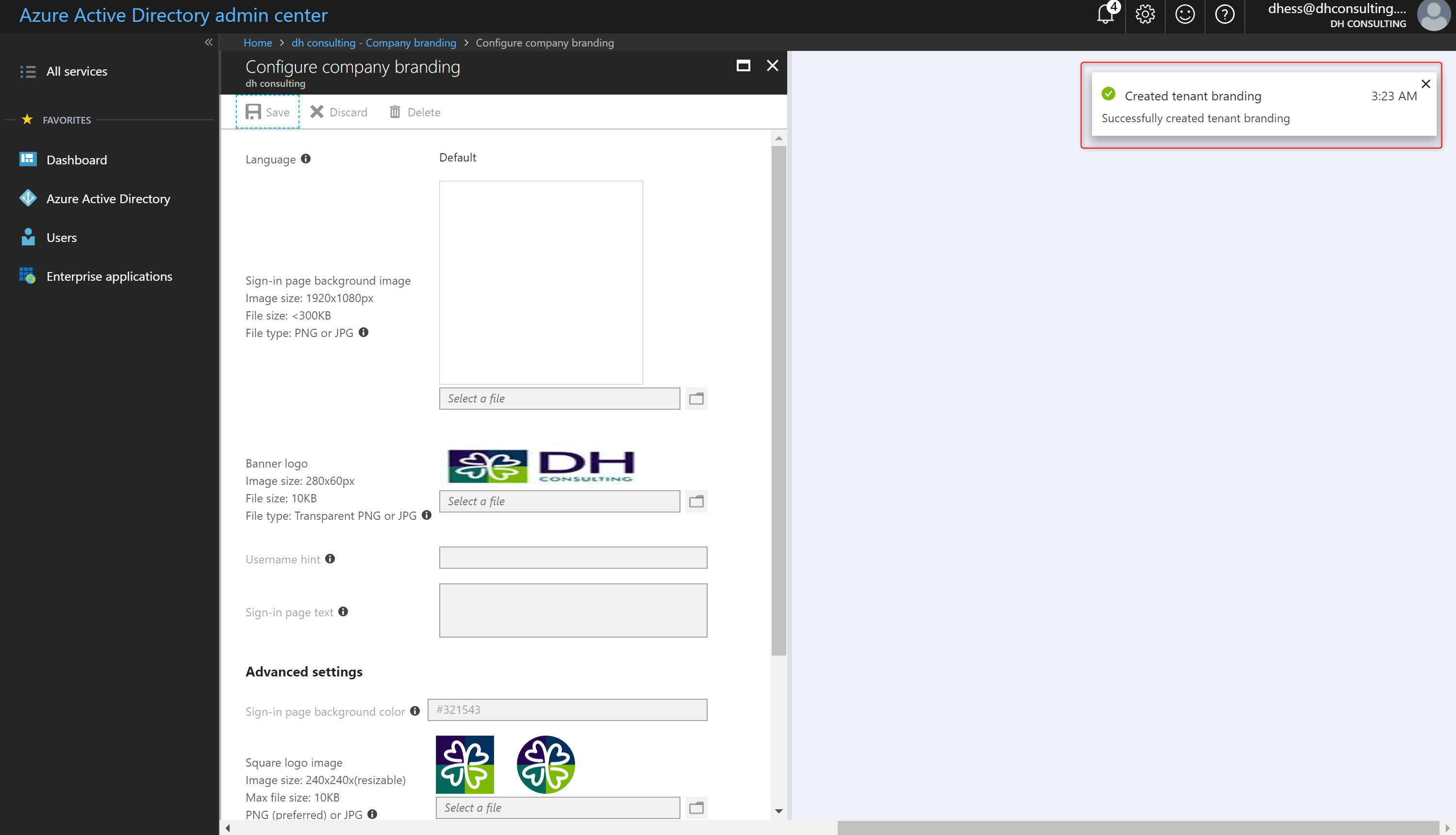 Add Your Company Brand to Azure Active Directory D'arce Hess's Blog