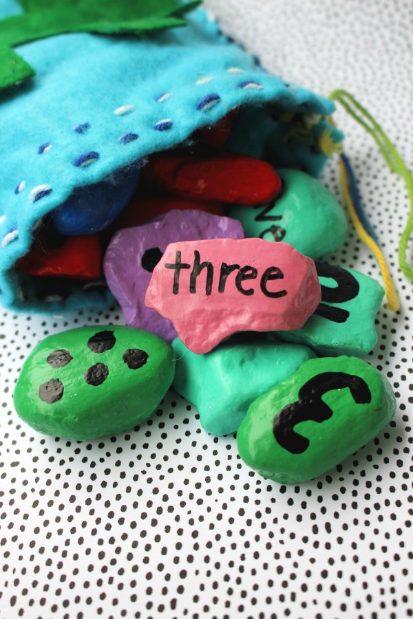 Homemade Number Rocks Number Activities for Toddlers and Preschoolers