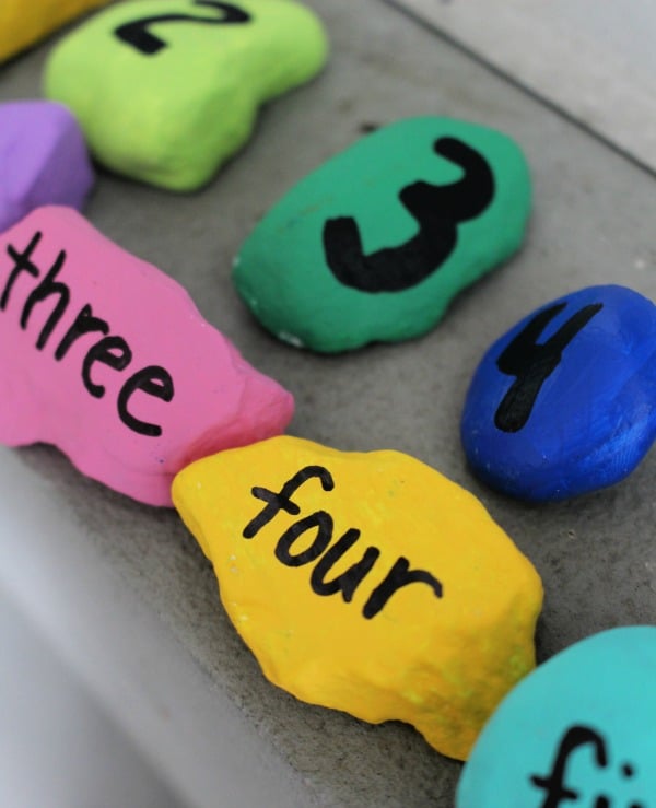 Homemade Number Rocks Number Activities for Toddlers and Preschoolers