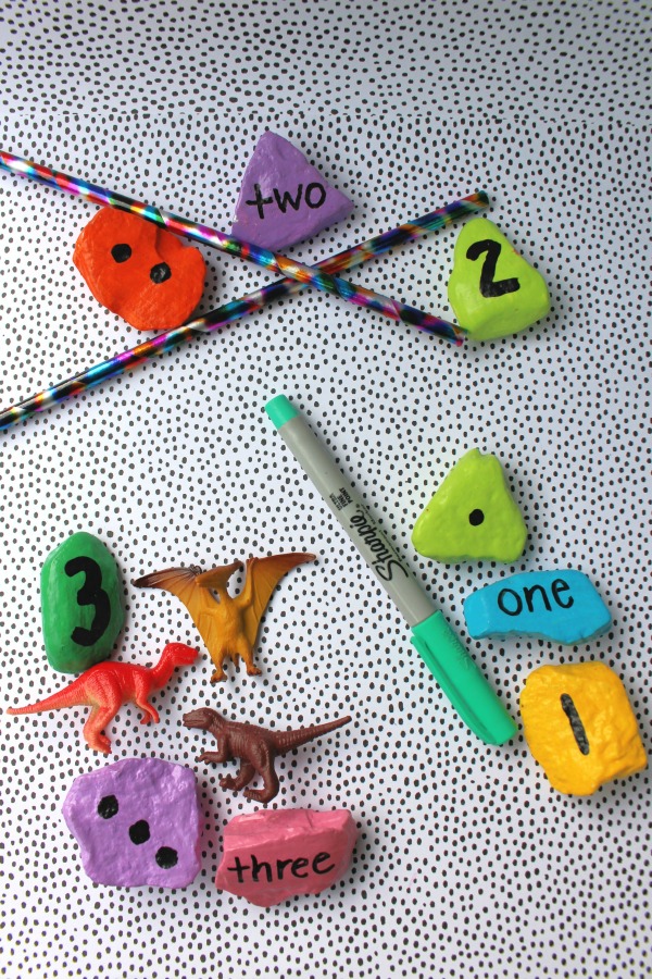 Homemade Number Rocks Number Activities for Toddlers and Preschoolers