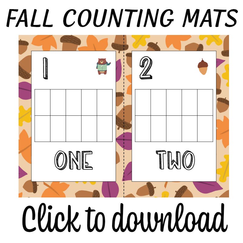 Fall Counting Mats 110 Printable