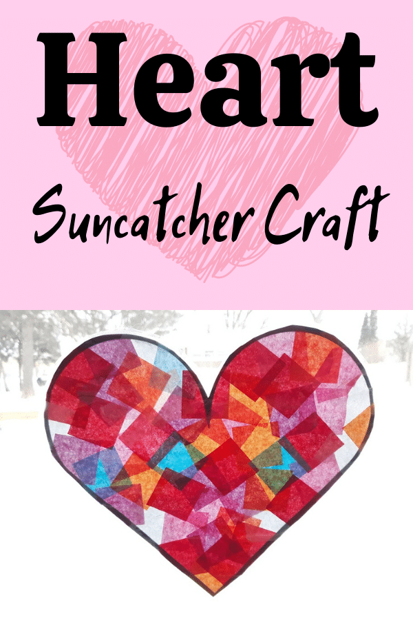 Tissue Paper Heart Suncatcher Craft Easy Valentine's Day Craft