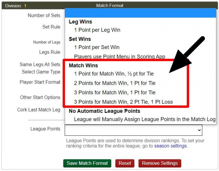 League Portal Support DartConnect
