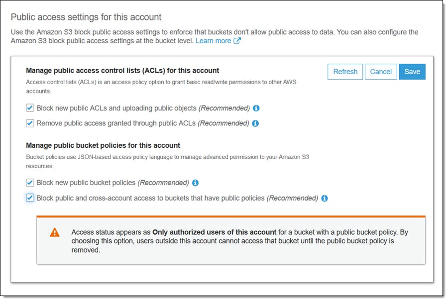 s3blockpublicaccess Dash Solutions