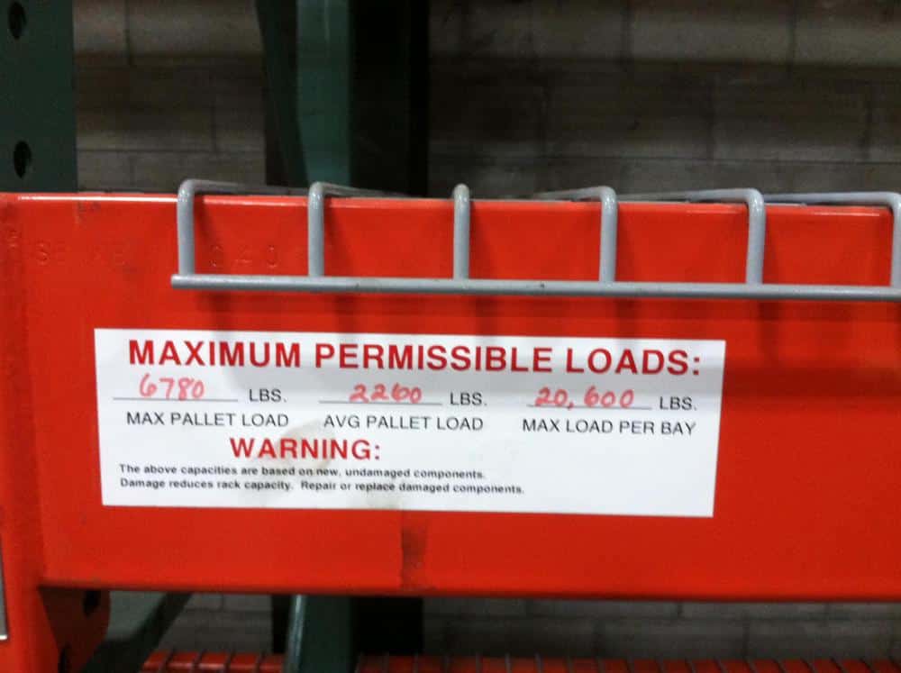 Pallet Rack Weight Capacity Labels Dasko Label