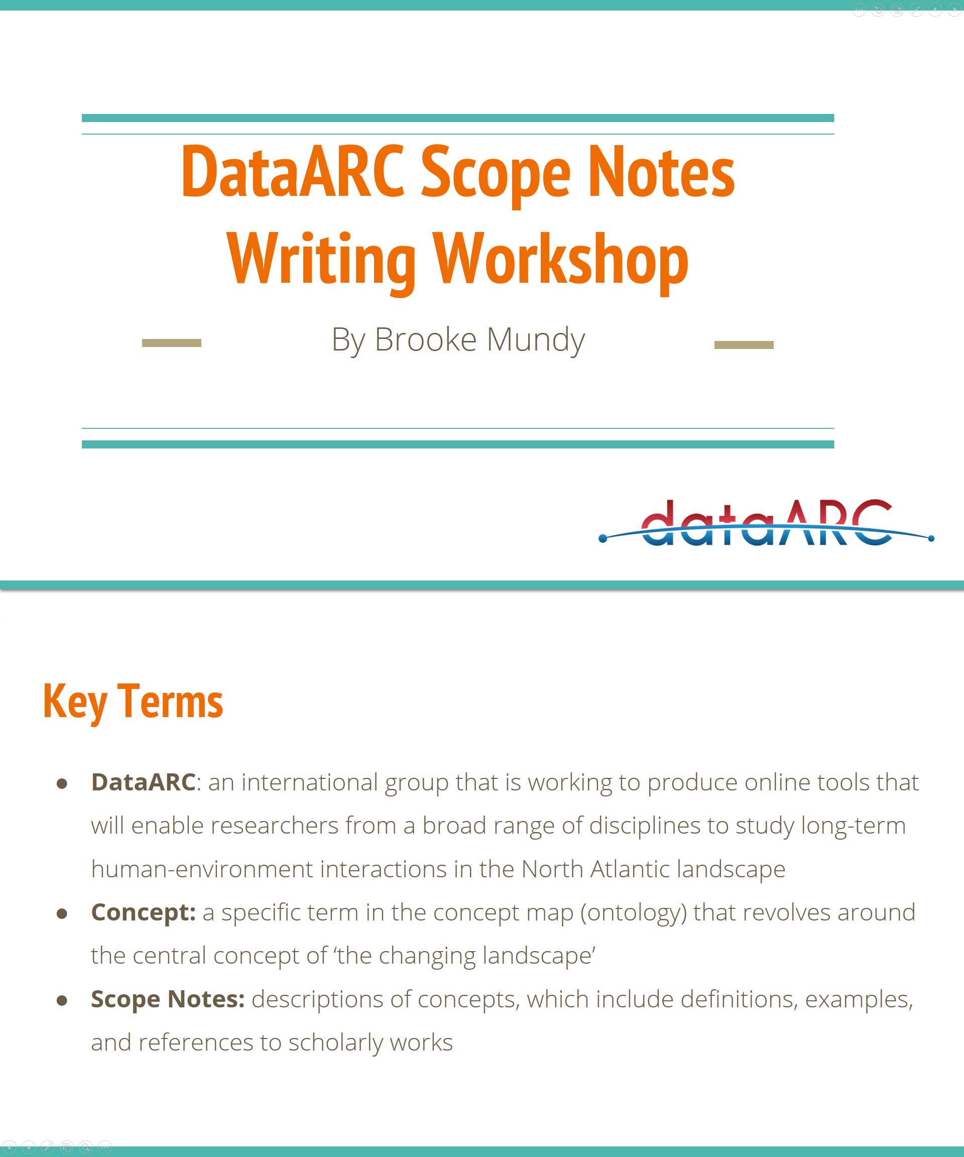 Scope Notes DataARC