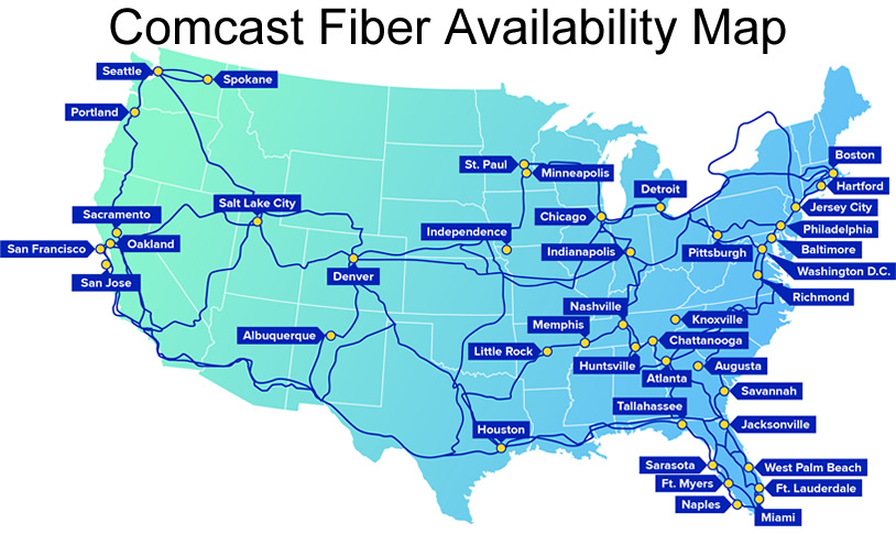 Xfinity Fiber Internet Map Data Facility Property Featured Data Center Fiber Connections