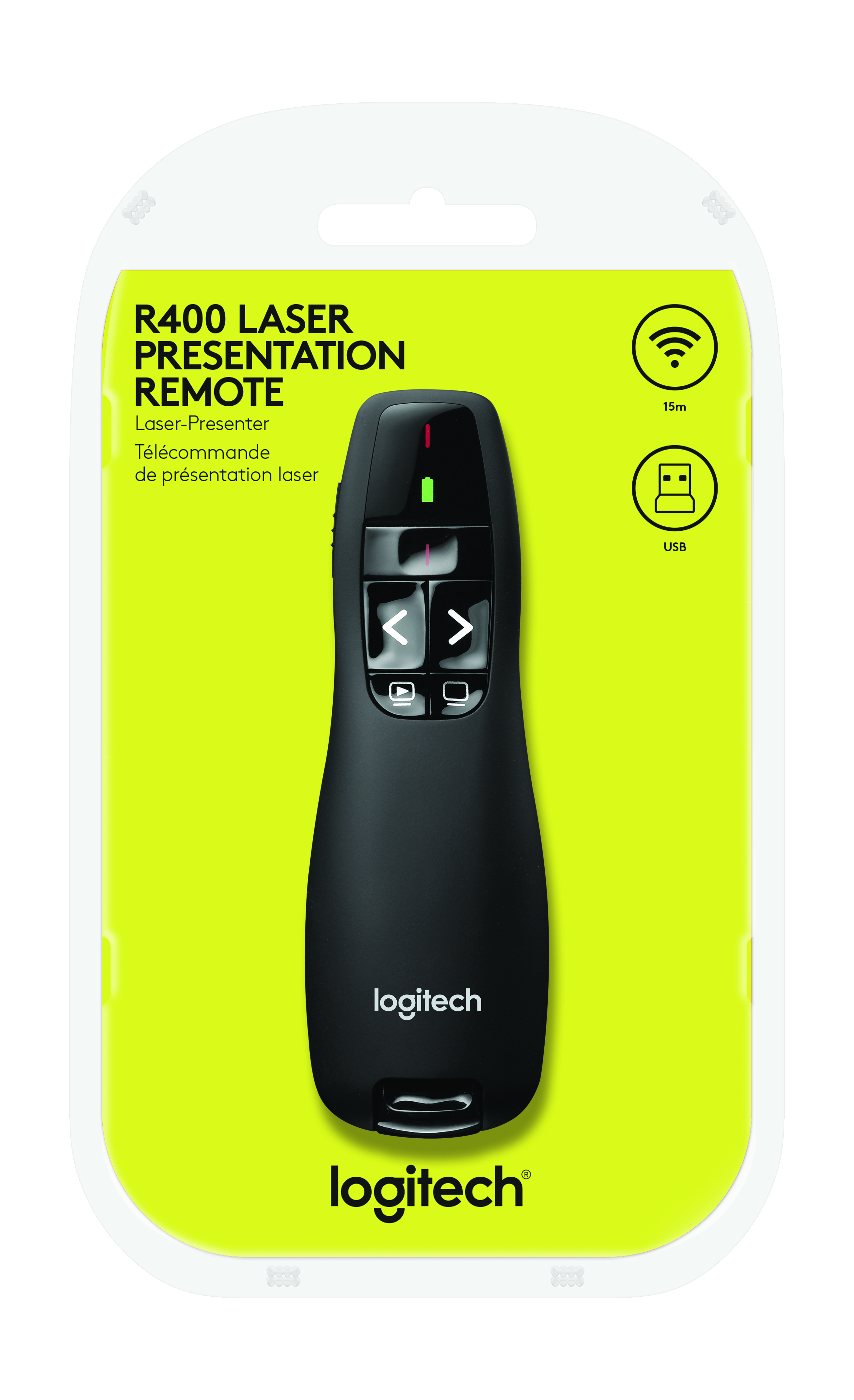 Logitech Presenter R400, Wireless, 2.4GHz, Black LOGITECH910001356