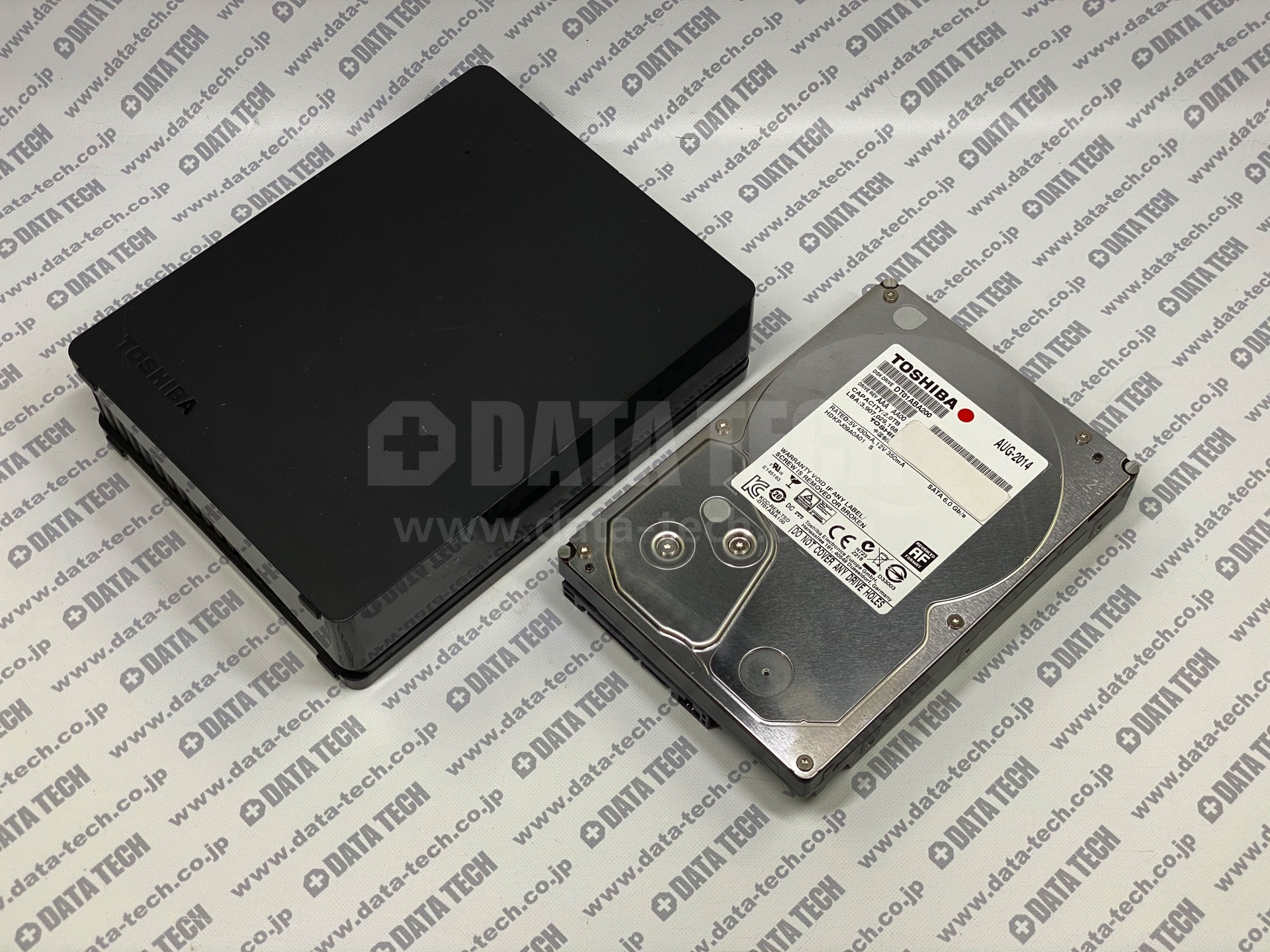 【データ復旧 成功実績】USB外付けHD 東芝 HDED20TK / DT01ABA200 カチカチ音が出てデータ
