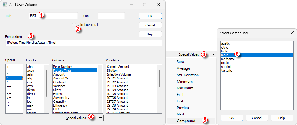 How to calculate Relative Retention Time or Retention Time Ratio