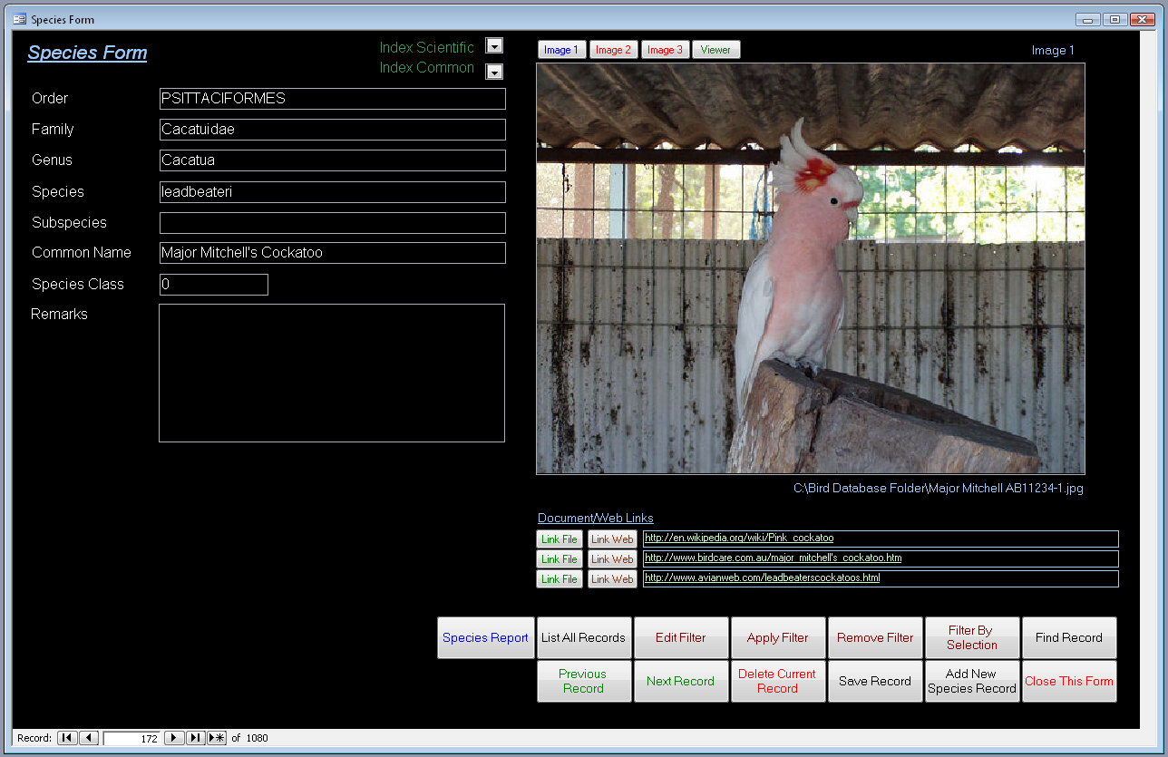 Bird Collector and Breeder Database Pro Database Base Australia