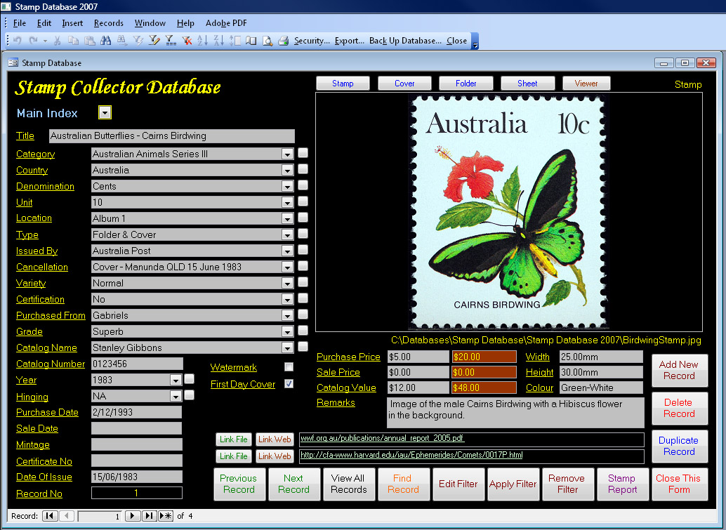 Stamp Collector Database Database Base Australia