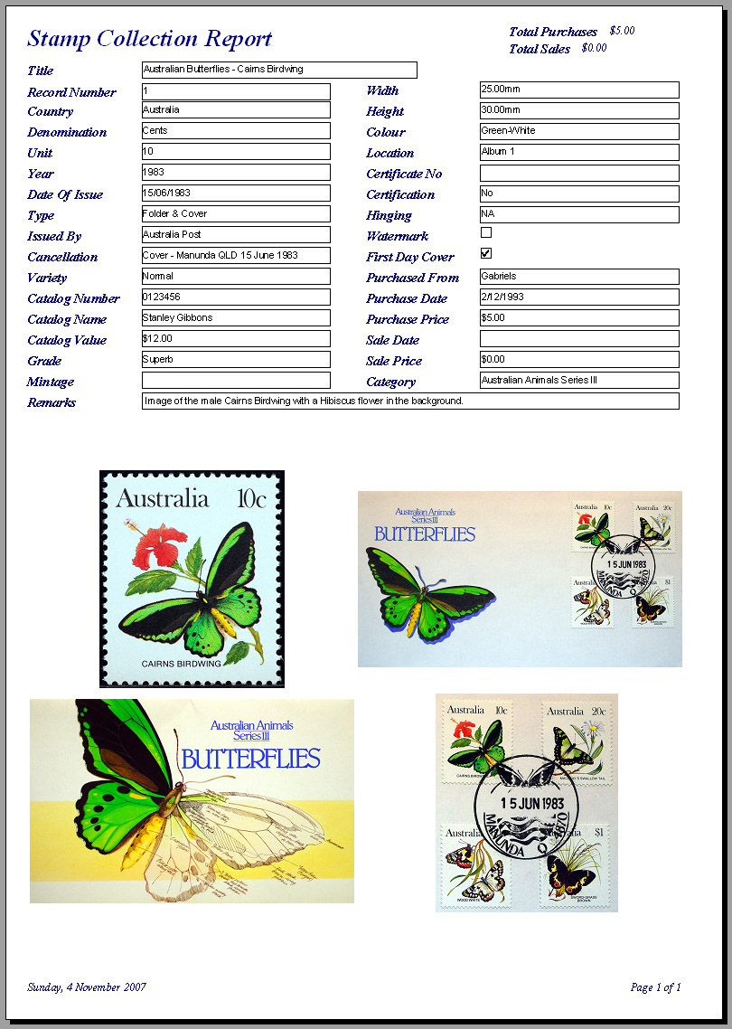 Stamp Collector Database Database Base Australia