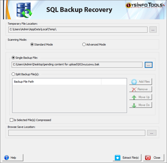 Free SQL Backup Repair Tool to quickly fix SQL backup files.