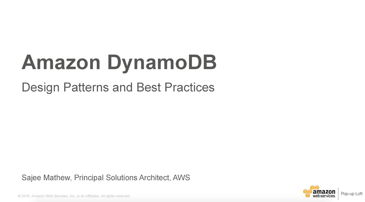 Amazon DynamoDB Design Patterns and Best Practices Database Tutorials