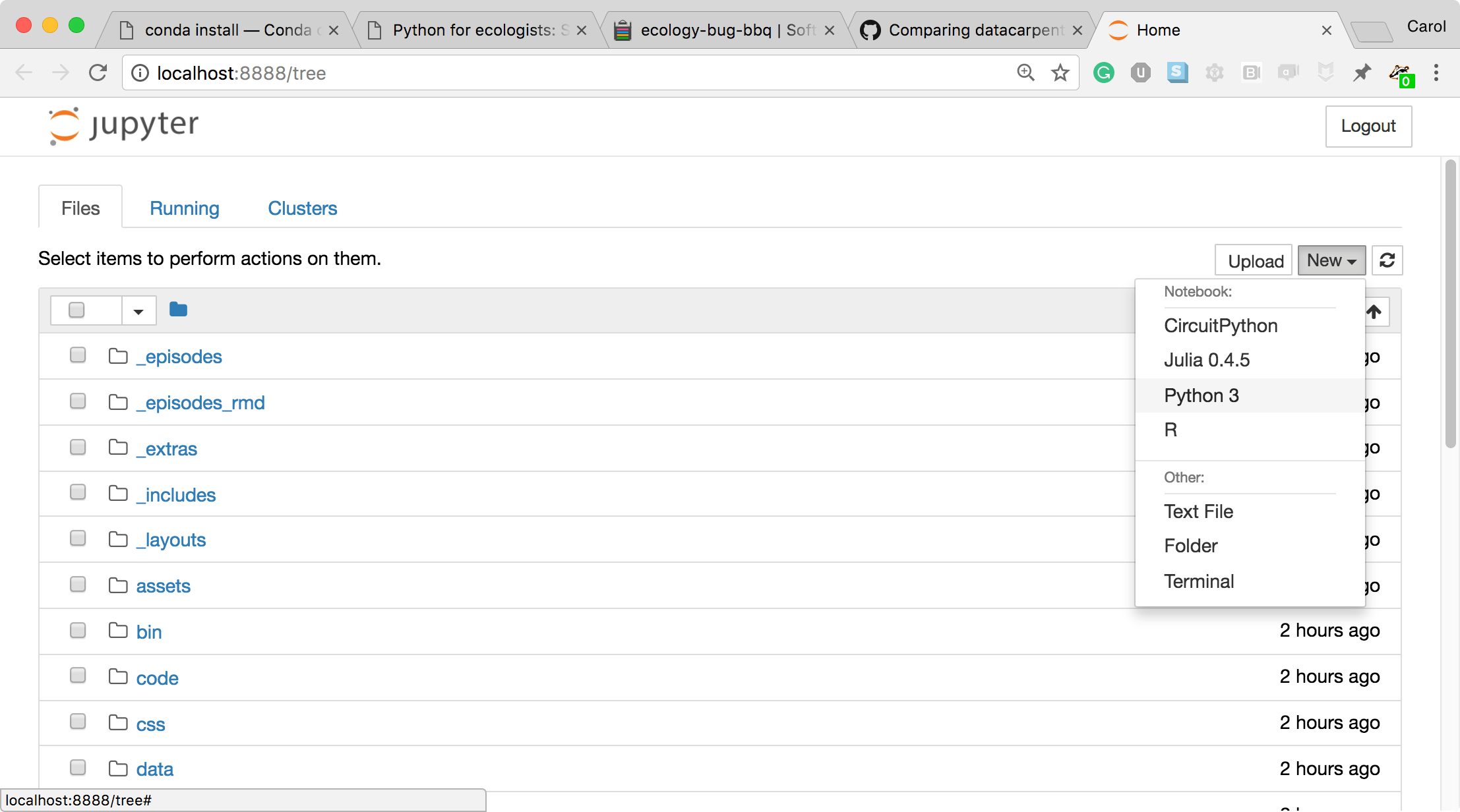 Python for Ecologists Overview of Jupyter Notebooks