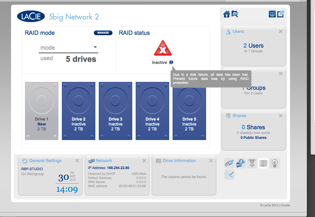 Recovering the Data from a Lacie 5 Big Network 2 NAS Drive