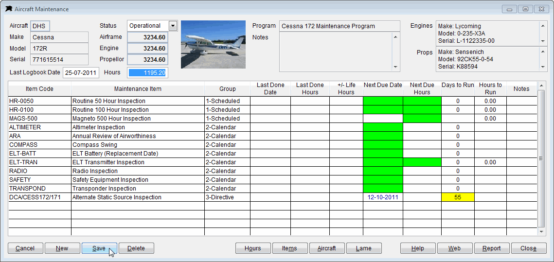 Datahawk Software Aircraft Maintenance Tracking System Manual