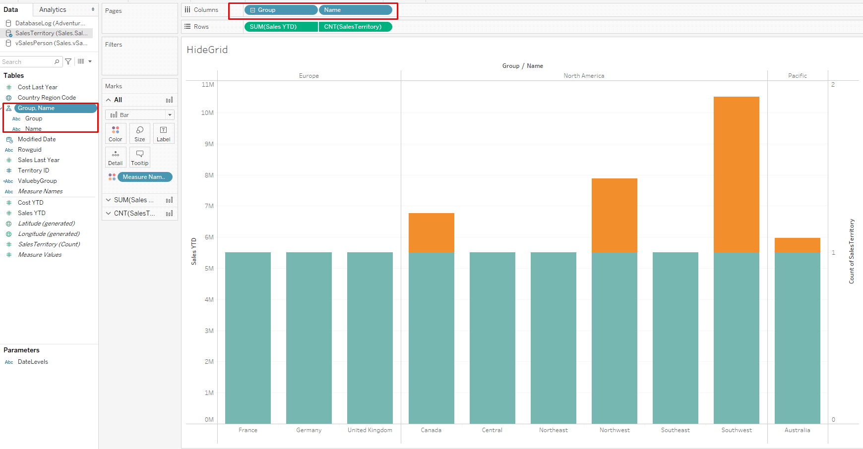 How do I expand or collapse a dimension in a Tableau dashboard? Datameer