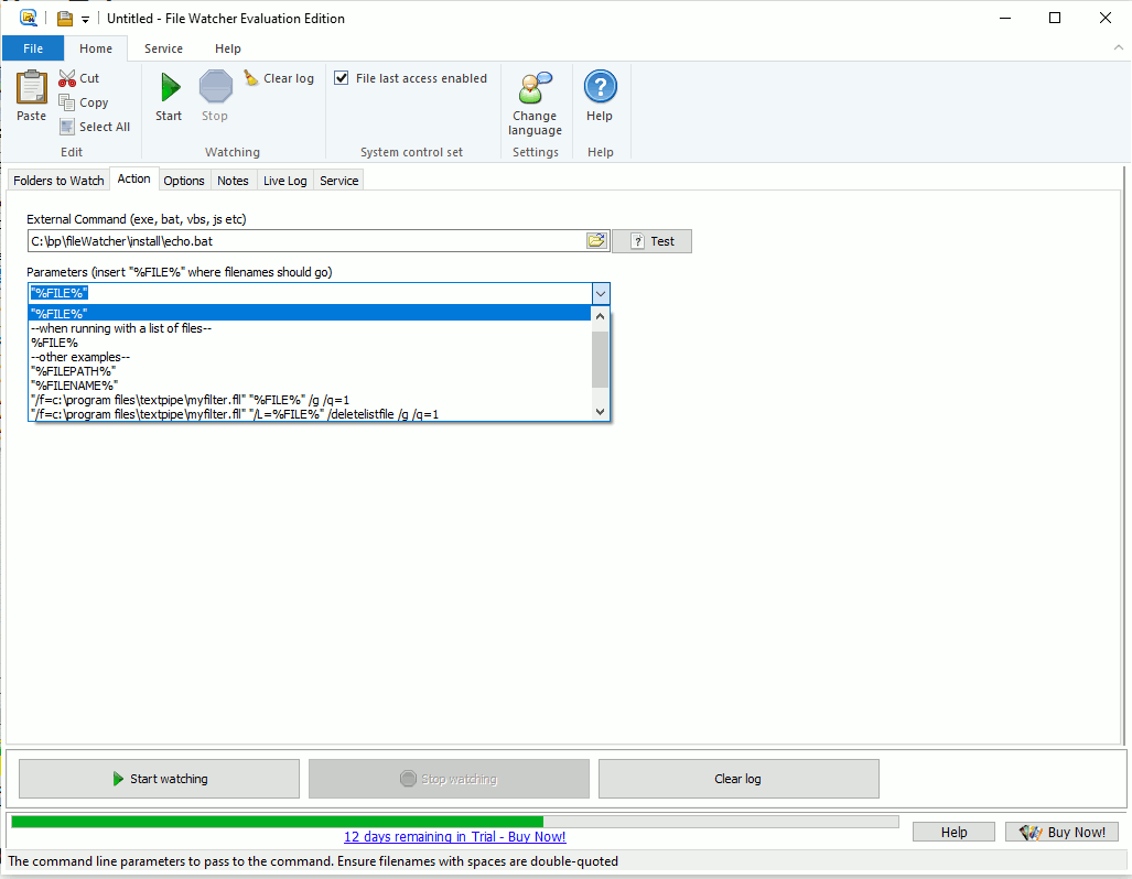 File Watcher screen shots