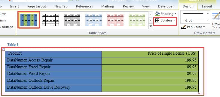 2 Methods to Alternate Row or Column Colors in Your Word Table Data Recovery Blog