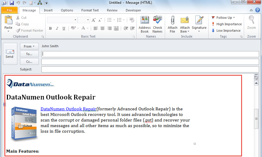 How to Quickly Send the Specific Pages of a Word Document as an Outlook