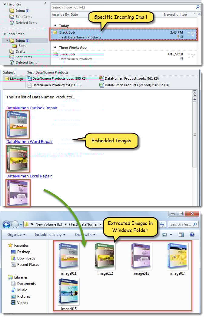 How to Auto Extract Embedded Images from Specific Emails via