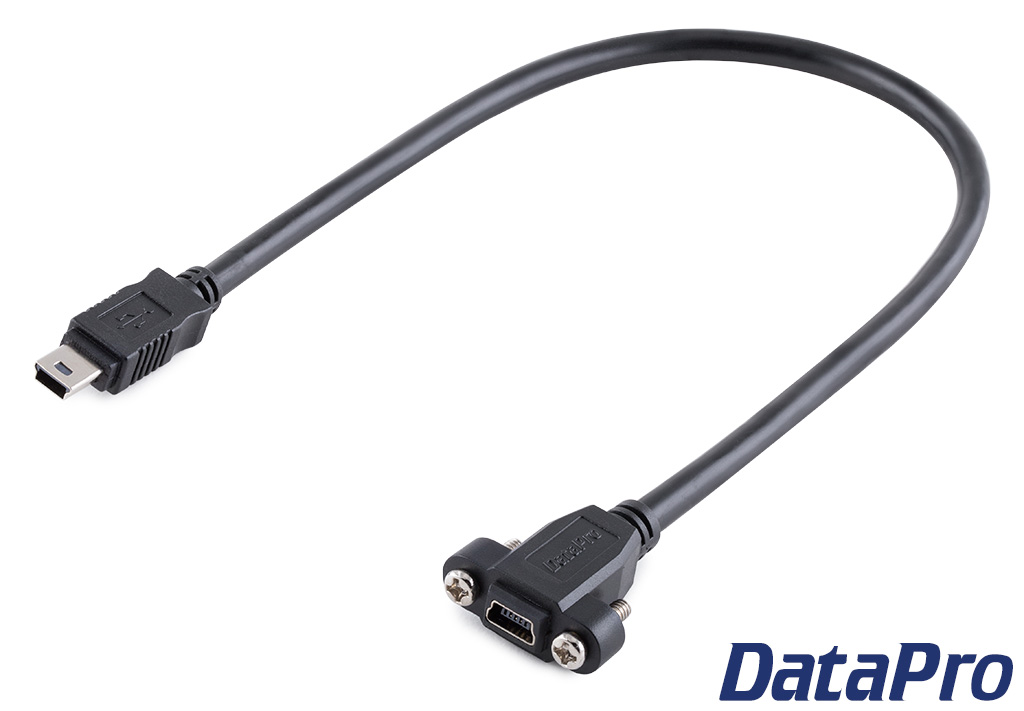 USB Mini B Panel Mount Extension Cable MF DataPro