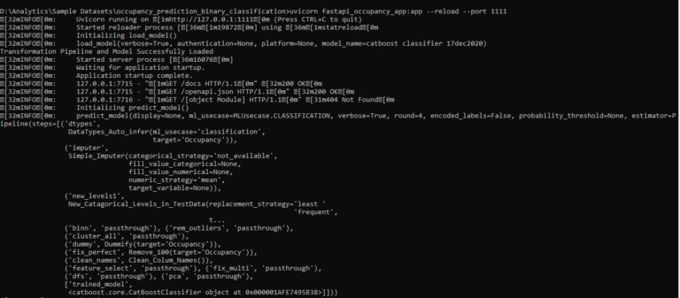 Deploying Office room occupancy prediction using FASTAPI Data Science